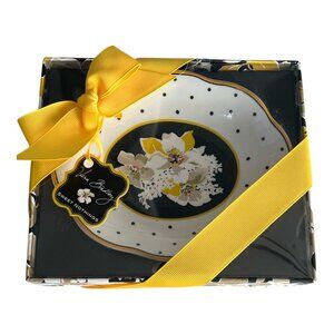 Vera Bradley Sweet Nothings Dogwood Porcelain Trinket Dish Floral Polka Dot NIB